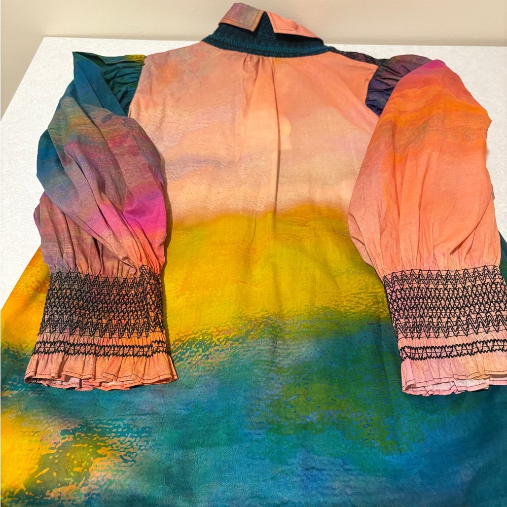 Anthropologie Colorful Tie-Dye Long Sleeve blouse - Picture 7 of 10